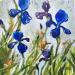 Gemälde Ode à l’iris bleu von Bertre Flandrin Marie-Liesse | Gemälde Figurativ Landschaften Natur Acryl