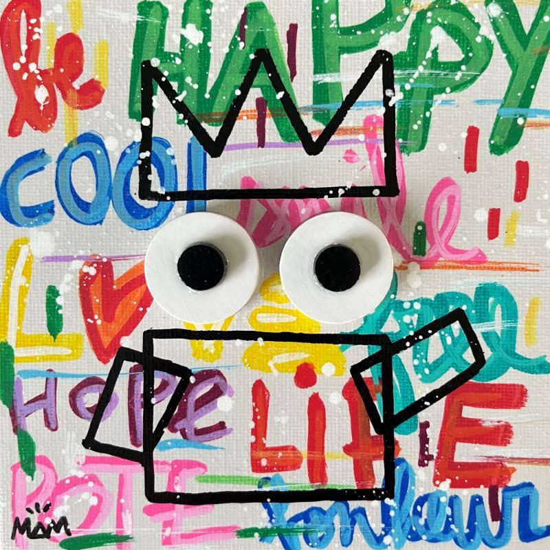 Painting HAPPY by Mam | Painting Pop-art Society Pop icons Minimalist Acrylic