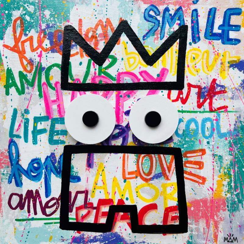 Painting SMILE POTE by Mam | Painting Pop-art Portrait Pop icons Minimalist Acrylic