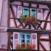 Peinture The pink walls of Colmar par Rasa | Tableau Figuratif Urbain Acrylique