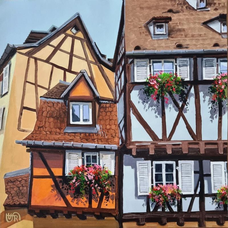 Peinture Old town par Rasa | Tableau Figuratif Urbain Acrylique