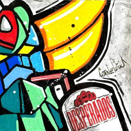 Gemälde Goldorak aime la bière Desperados von Cornée Patrick | Gemälde Pop-Art Graffiti, Öl Pop-Ikonen