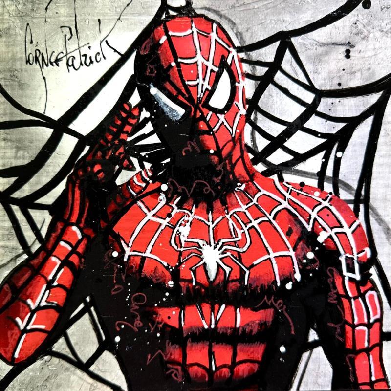 Gemälde Spiderman von Cornée Patrick | Gemälde Pop-Art Kino Pop-Ikonen Graffiti Öl