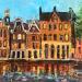 Gemälde Les maisons marrons au bord du canal  von Dontu Grigore | Gemälde Figurativ Urban Öl