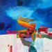 Painting La grotte secrete by Lau Blou | Painting Abstract Landscapes Acrylic Gluing Pastel Paper