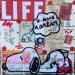 Gemälde Snoopy life von Kikayou | Gemälde Pop-Art Pop-Ikonen Graffiti Acryl Collage
