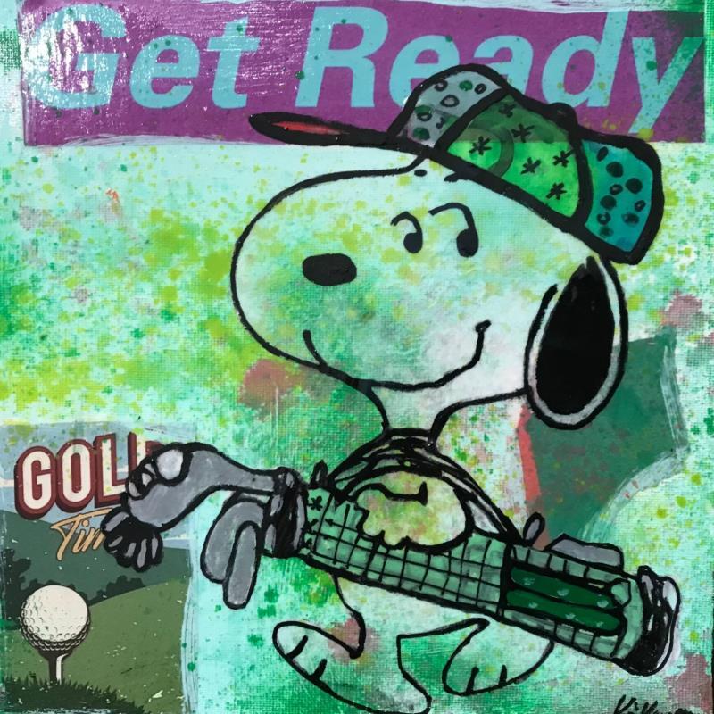 Peinture Snoopy golf 1 par Kikayou | Tableau Pop-art Acrylique, Collage, Graffiti Icones Pop