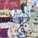 Peinture Snoopy oups par Kikayou | Tableau Pop-art Icones Pop Graffiti Acrylique Collage