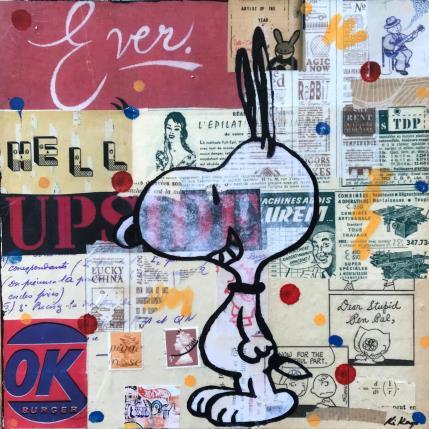 Peinture Snoopy oups par Kikayou | Tableau Pop-art Acrylique, Collage, Graffiti Icones Pop