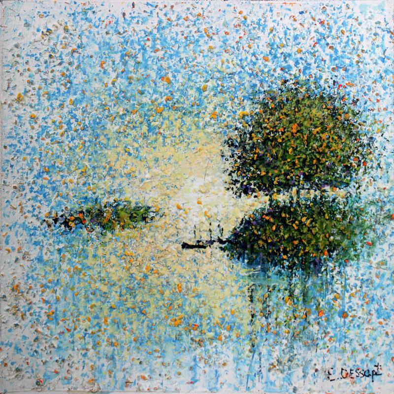 Painting L'automne touche à sa fin  by Dessapt Elika | Painting Impressionism Acrylic Sand