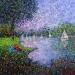 Peinture Le ciel d'amethyste  par Dessapt Elika | Tableau Impressionnisme Acrylique Sable