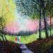 Gemälde Une charmante balade  von Dessapt Elika | Gemälde Impressionismus Acryl Sand