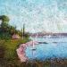 Gemälde Cours de voiles von Dessapt Elika | Gemälde Impressionismus Acryl Sand