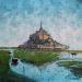 Gemälde Le mont Saint-Michel  von Dessapt Elika | Gemälde Impressionismus Acryl Sand