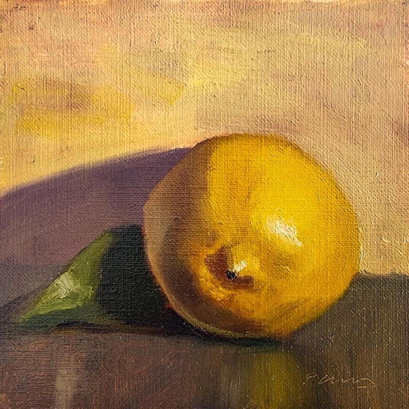Painting Citron by Giroud Pascal | Painting Figurative Oil Nature, Still-life