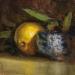 Painting Citron et Vase by Giroud Pascal | Painting Figurative Nature Still-life Oil