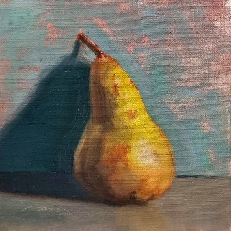 Painting Poire by Giroud Pascal | Painting Figurative Nature Still-life Oil