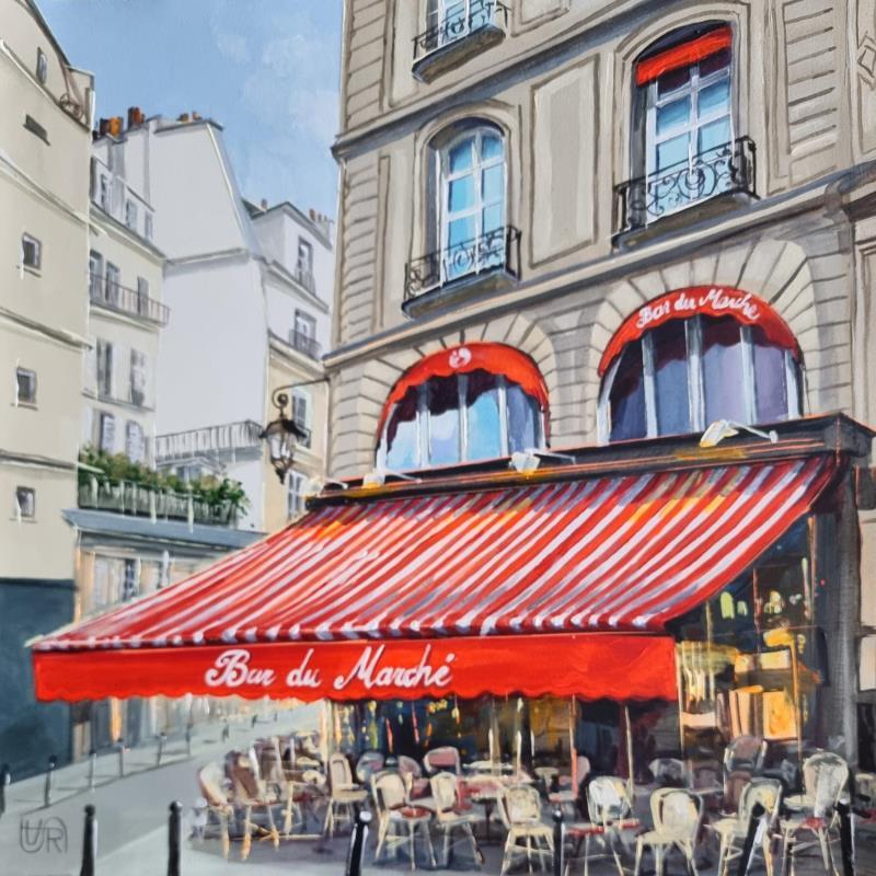 Painting Bar du Marche. Paris by Rasa | Painting Figurative Acrylic Urban