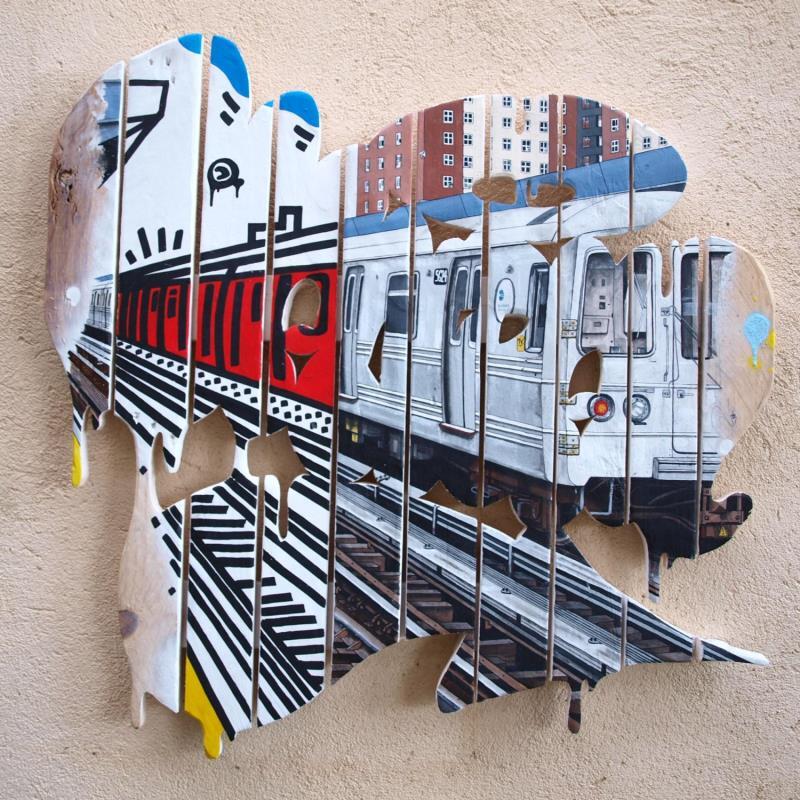 Peinture Keith  par Lassalle Ludo | Tableau Street Art Icones Pop Graffiti Bois Acrylique