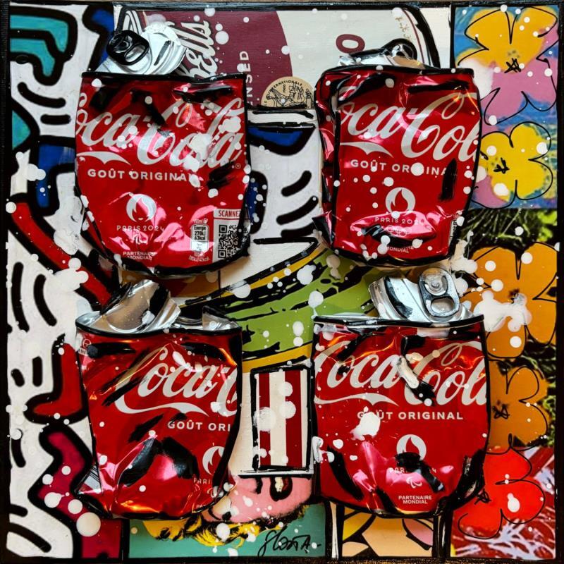 Peinture POP COKE par Costa Sophie | Tableau Pop-art Acrylique, Collage, Upcycling Icones Pop