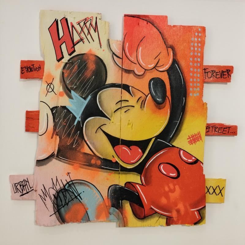 Painting Happy by Molla Nathalie  | Painting Pop-art Pop icons Wood Acrylic Posca