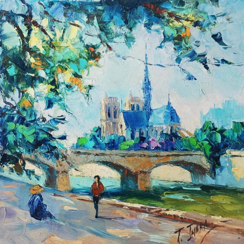 Gemälde Notre Dame von Jmara Tatiana | Gemälde Figurativ Öl