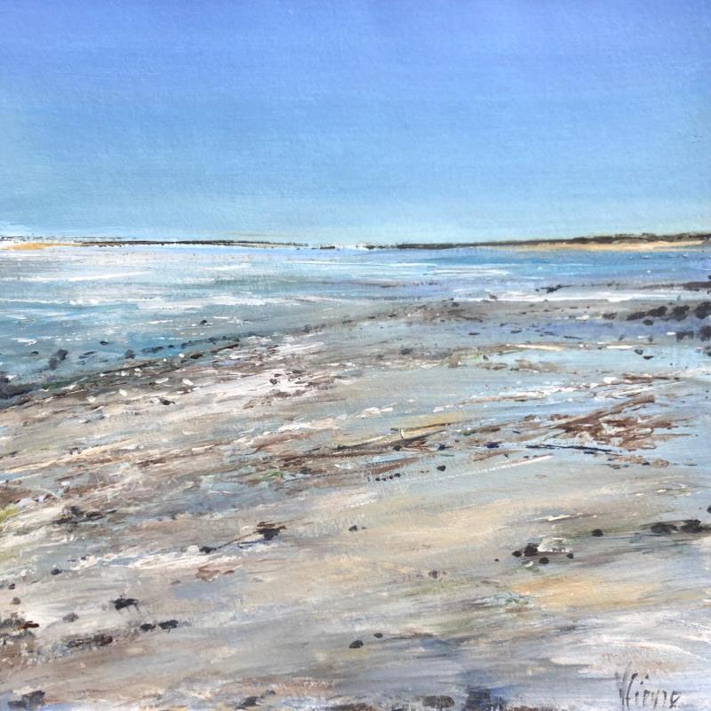 Painting Quand la mer se retire by Fièvre Véronique | Painting Figurative Acrylic Landscapes, Marine, Nature
