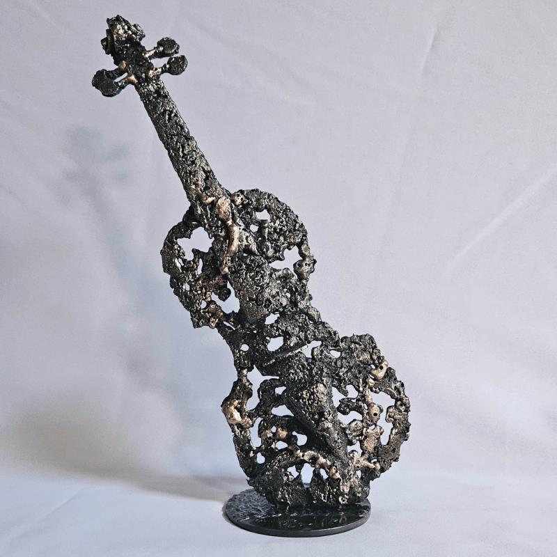 Sculpture Violon Oublié des dieux 4-24 par Buil Philippe | Sculpture Figuratif Bronze, Métal Musique