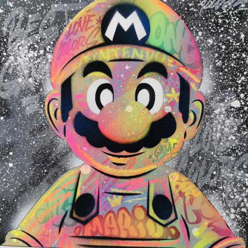 Peinture Mario simply Mario par Kedarone | Tableau Pop-art Icones Pop Graffiti Acrylique