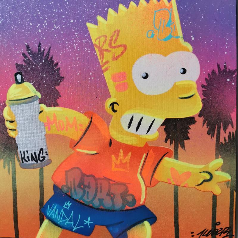 Peinture Bart love vandal par Kedarone | Tableau Pop-art Icones Pop Graffiti Acrylique
