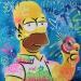 Gemälde Homer von Kedarone | Gemälde Pop-Art Pop-Ikonen Graffiti Acryl