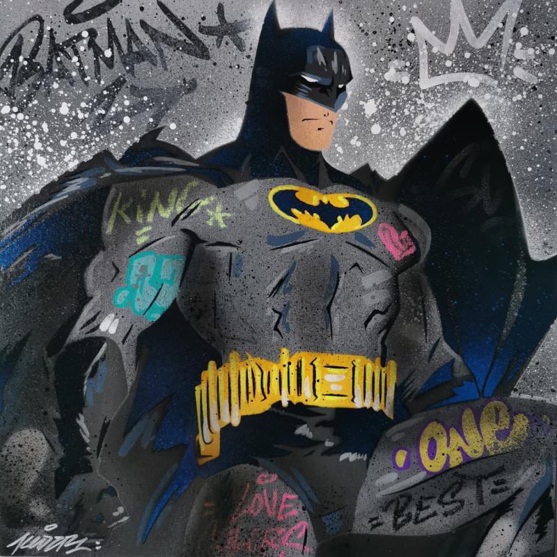 Gemälde King Batman von Kedarone | Gemälde Pop-Art Pop-Ikonen Graffiti Acryl