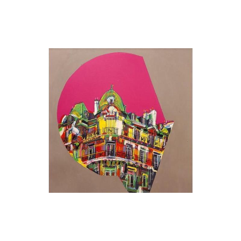 Gemälde Derrière la fenêtre, nos propres rêveries von Anicet Olivier | Gemälde Figurativ Acryl, Pastell Architektur, Urban