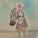 Painting Mr Zebra by Masukawa Masako | Painting Naive art Life style Watercolor