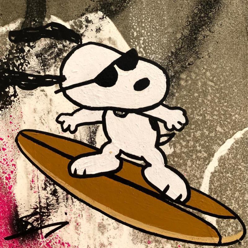 Painting SNOOPY SURFER by Mestres Sergi | Painting Pop-art Acrylic, Graffiti Pop icons