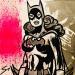 Peinture Catwoman par Mestres Sergi | Tableau Pop-art Icones Pop Graffiti Carton Acrylique