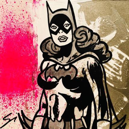 Painting Catwoman by Mestres Sergi | Painting Pop-art Acrylic, Cardboard, Graffiti Pop icons