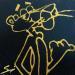 Gemälde GOLD PINK PANTHER von Mestres Sergi | Gemälde Pop-Art Pop-Ikonen Graffiti Acryl
