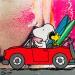 Painting SUMMER WITH SNOOPY by Mestres Sergi | Painting Pop-art Pop icons Graffiti Acrylic