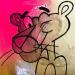 Gemälde GOLDEN PINK PANTHER von Mestres Sergi | Gemälde Pop-Art Pop-Ikonen Graffiti Acryl
