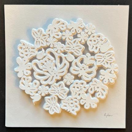 Peinture Round Bunch of Flowers par Ryder Susan | Tableau Figuratif Papier Nature