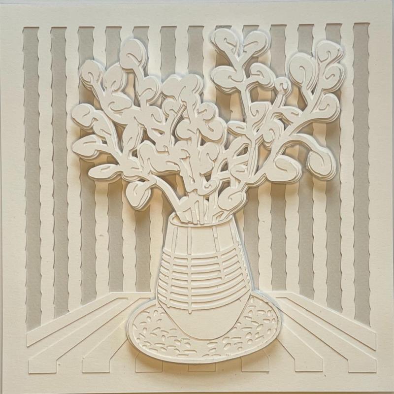 Gemälde Porto Vase von Ryder Susan | Gemälde Figurativ Papier Alltagsszenen, Natur, Pop-Ikonen, Schwarz & Weiß