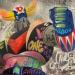 Peinture Goldo Poing par Kedarone | Tableau Pop-art Icones Pop Graffiti Acrylique