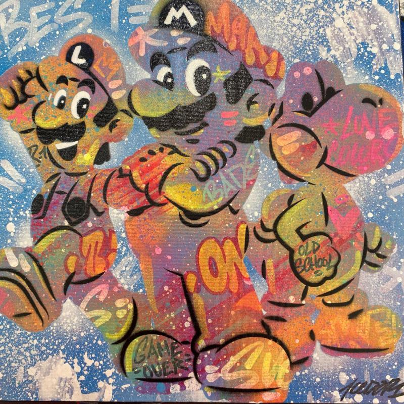 Gemälde Trio Magique von Kedarone | Gemälde Pop-Art Pop-Ikonen Graffiti Acryl