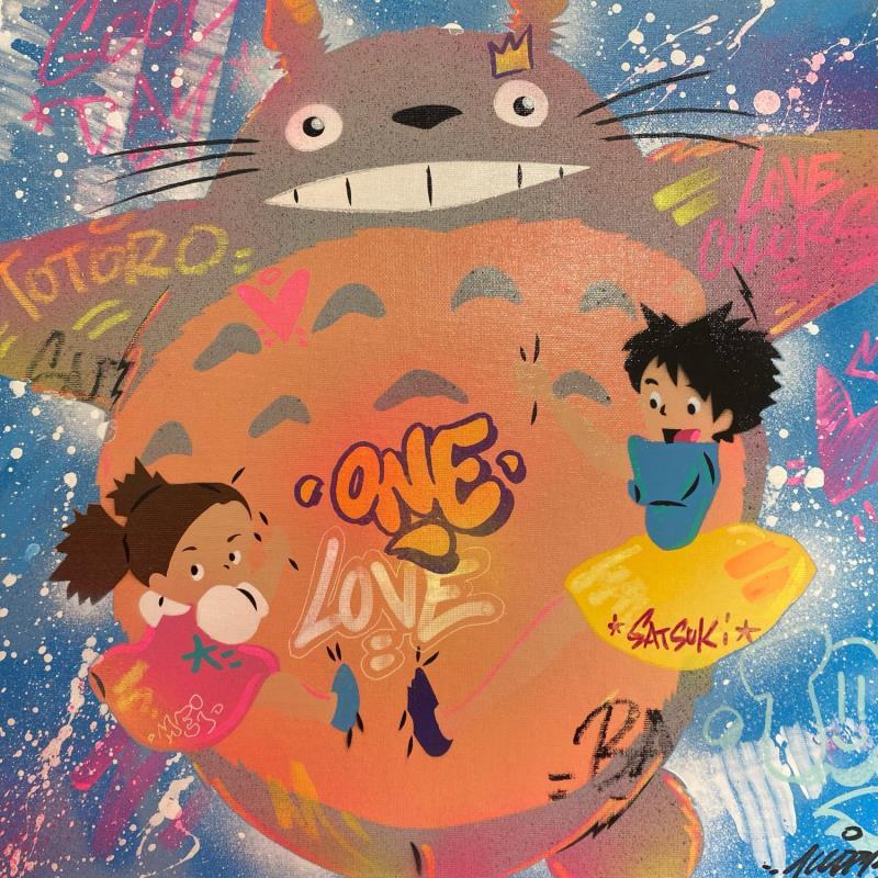 Painting Totoro Family by Kedarone | Painting Pop-art Pop icons Graffiti Acrylic