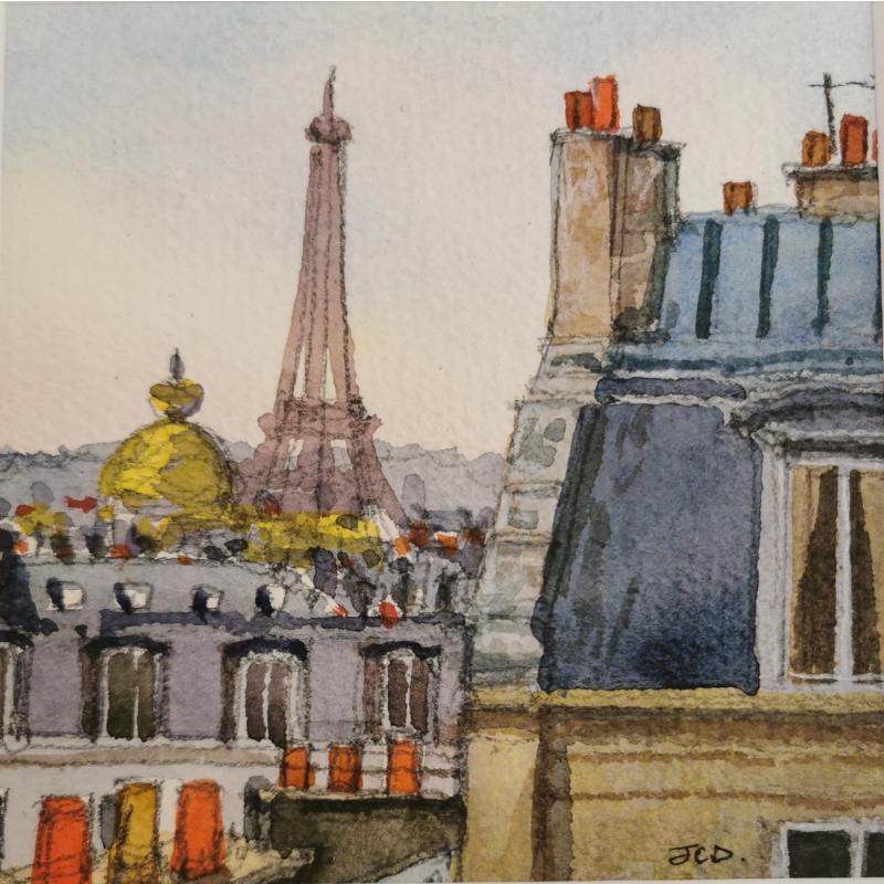 Painting Paris by Decoudun Jean charles | Painting Figurative Urban Watercolor