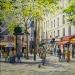 Painting La rue St André des Arts, quartier latin by Decoudun Jean charles | Painting Figurative Urban Watercolor