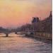 Peinture Le Pont du Carroussel, le Louvre par Decoudun Jean charles | Tableau Figuratif Urbain Aquarelle