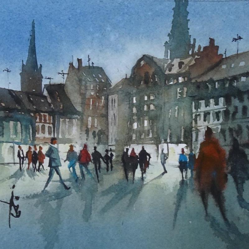 Painting Samedi soir on sort ! by Abbatucci Violaine | Painting Figurative Watercolor