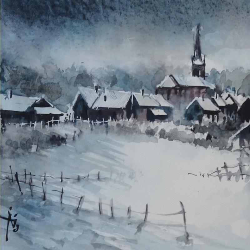 Painting Temps d'hiver by Abbatucci Violaine | Painting Figurative Watercolor